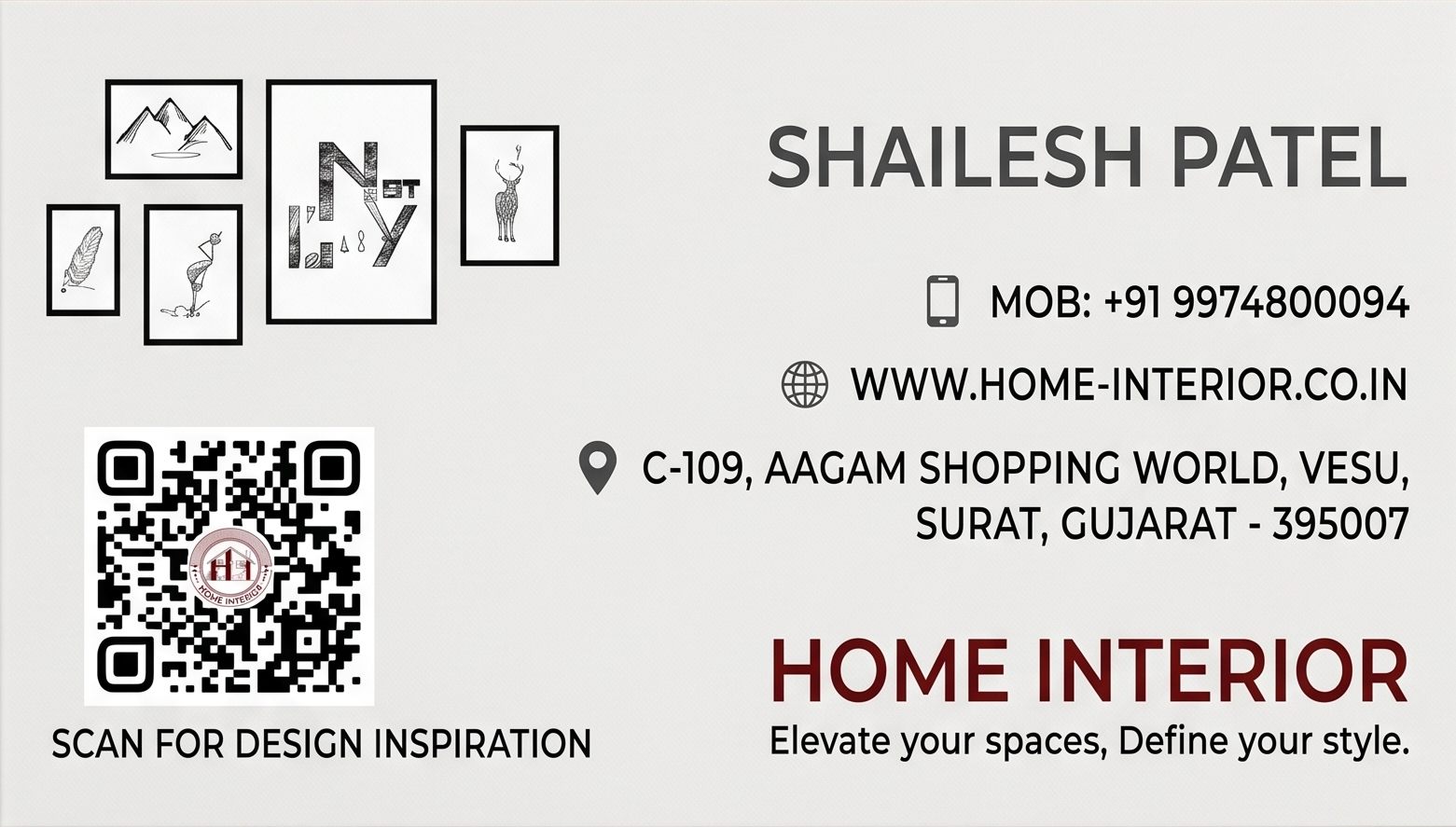 Home Interior Business Card Back